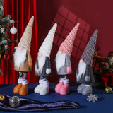 Retractable Leg Christmas Gnome Plush - Adjustable Standing Holiday Decoration(white)