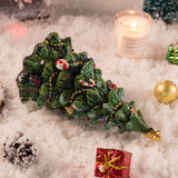 Miniature Decorated Christmas Tree Tabletop Ornament - Holiday Village Display Decoration(brown)