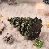 Miniature Decorated Christmas Tree Tabletop Ornament - Holiday Village Display Decoration(brown)