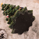 Miniature Decorated Christmas Tree Tabletop Ornament - Holiday Village Display Decoration(brown)