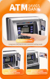 Kids Electronic ATM Savings Bank - Digital Piggy Bank with Password, Auto Roll-in Banknotes & Coin Slot for Financial Learning Fun(black)
