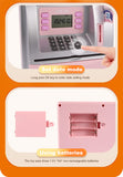 Kids Electronic ATM Savings Bank - Digital Piggy Bank with Password, Auto Roll-in Banknotes & Coin Slot for Financial Learning Fun(black)