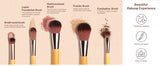All-in-One Portable Makeup Brush Kit with LED Mirror Travel Case, Sponges & Applicators(pink)