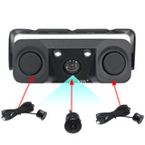 3-in-1 Car Reversing Camera & Parking Sensor System with Monitor - License Plate Frame Mount, Waterproof & Night Vision(black)
