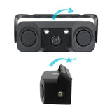 3-in-1 Car Reversing Camera & Parking Sensor System with Monitor - License Plate Frame Mount, Waterproof & Night Vision(black)