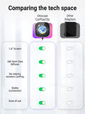 Wireless CarPlay Adapter with 1.6" Multi-Functional Screen, Car Diffuser & 360 Vent Clip(silver)