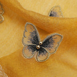 Elegant Butterfly Embroidered Scarf Shawl - Large Soft Silk Blend Wrap for Women(Green)