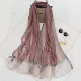 Elegant Butterfly Embroidered Scarf Shawl - Large Soft Silk Blend Wrap for Women(Purple)