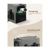 Sturdy & Breathable Pet Carrier for Small Cats & Dogs - Collapsible Travel Bag with Steel Frame, Safety Locks & Sunshade(black)