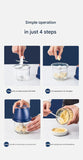 Electric Mini Garlic Chopper with Glass Bowl - USB Rechargeable, 6 Blades, Large Capacity(blue)