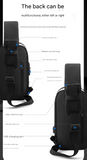 Grey and Brown Men's Anti-Theft Crossbody Sling Bag with USB Charging Port & Combination Lock