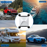 White and Black Heavy-Duty Suction Cup Mount for Starlink Mini - All-Weather Car, RV & Boat Bracket