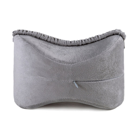 Grey Ergonomic Memory Foam Knee Pillow for Side Sleepers - Leg Positioner for Sciatica, Back, Hip & Joint Pain Relief