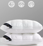 Blue Luxury Adjustable Bed Pillow Set (2-Pack) - Hotel Quality Down Alternative for Ultimate Neck Support & Comfort