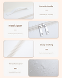 White Premium PU Leather Travel Case for Hair Styling Tools - Double Layer Waterproof Organizer Bag for Hair Dryer, Curler & Straightener
