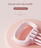 Green Adjustable Resistance Chest Expander with 6 Levels - Cute Cat Ear Puller for Full Body Workout