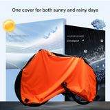 Size XL Black And Orange All-Weather 210D Bicycle Cover - Waterproof & UV-Proof Outdoor Bike Protector with Lock Hole & Storage Bag