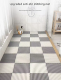 Grey And Pink DIY Interlocking Non-Slip Floor Tiles - 18-Pack PVC Drainage Mat for Shower & Bathroom Safety