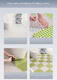 Grey And Pink DIY Interlocking Non-Slip Floor Tiles - 12-Pack PVC Drainage Mat for Shower & Bathroom Safety