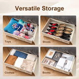 1 piece Black Size L Collapsible Underbed Storage Organizer with Wheels - Fabric Bin with Dustproof Lid