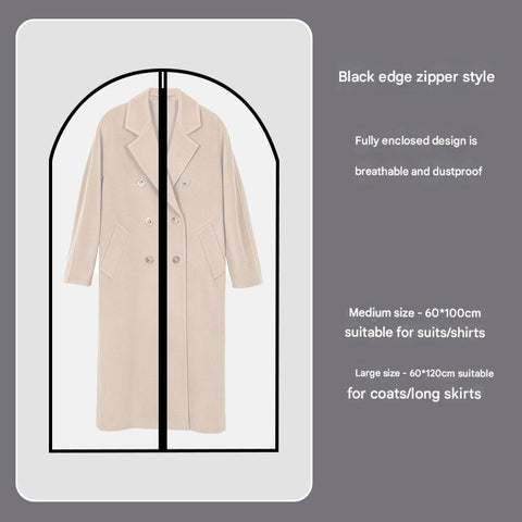 Black Edge 10-Pack Hanging Garment Bags for Closet Storage - Translucent Dust-Proof Suit Covers, Washable & Reusable Coat Protectors (2 Sizes)
