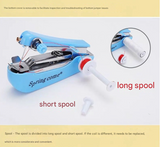 2 Pcs Red Portable Mini Handheld Sewing Machine - Manual Stitching Tool for Quick Fabric Repairs