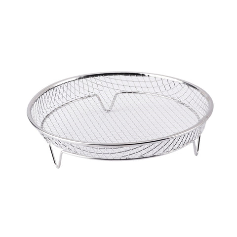 Silver 3-Pack Stackable Air fryer Racks - Food Grade Stainless Steel Multi-Layer Dehydrator & Crisper Tray Accessory