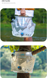 2 Pcs Grey 8L Foldable Water Bag - Large Capacity Portable Water Carrier with Spigot for Camping & Outdoors