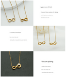 Style 2 Gold Infinity Necklace for Women - Dainty Titanium Steel Pendant with Sparkling Cubic Zirconia