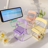 Color Mixing Adorable Mini Folding Chair Phone Stand - 4 Pack Cute Desktop Holder for Hands-Free Viewing