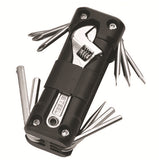 Black Versatile 16-in-1 Bike & Motorcycle Multi-Tool - Portable Repair Kit with Adjustable Wrench