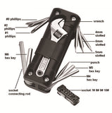 Black Versatile 16-in-1 Bike & Motorcycle Multi-Tool - Portable Repair Kit with Adjustable Wrench