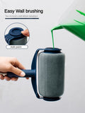Dark Blue and Grey Pro Refillable Paint Roller Set with Extension Pole - No-Drip Easy Fill Wall Painting Tool Kit