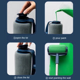 Dark Blue and Grey Pro Refillable Paint Roller Set with Extension Pole - No-Drip Easy Fill Wall Painting Tool Kit
