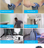 Dark Blue and Grey Pro Refillable Paint Roller Set with Extension Pole - No-Drip Easy Fill Wall Painting Tool Kit