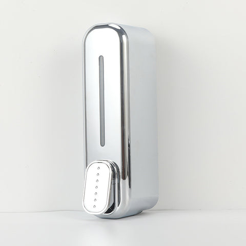 2 Pcs Silver Modern Wall-Mounted Press Soap Dispenser - 300ml Refillable Pump for Bathroom & Kitchen