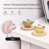 4 Pcs Pink Adorable Bear Wall Protector - Multi-Use Self-Adhesive Door Stopper Bumper