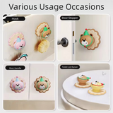 4 Pcs Pink Adorable Bear Wall Protector - Multi-Use Self-Adhesive Door Stopper Bumper