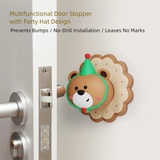 4 Pcs Yellow Adorable Bear Wall Protector - Multi-Use Self-Adhesive Door Stopper Bumper