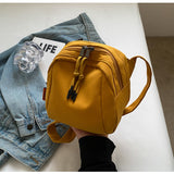 Yellow Lightweight Canvas Crossbody Bag - Minimalist Casual Shoulder Satchel with Adjustable Strap