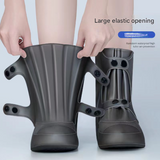2 Pcs Size L Dark Grey Reusable Waterproof Shoe Covers - Heavy Duty Non-Slip Rain Boot Protectors