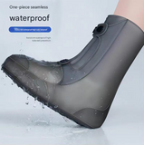 2 Pcs Size XL White Reusable Waterproof Shoe Covers - Heavy Duty Non-Slip Rain Boot Protectors
