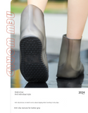 2 Pcs Size 3XL White Reusable Waterproof Shoe Covers - Heavy Duty Non-Slip Rain Boot Protectors