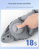 Dark Grey Press-Pump Inflatable Travel Pillow - Ultra-Lightweight Ergonomic 360° Neck Support