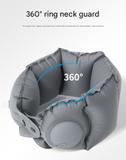 Pink Press-Pump Inflatable Travel Pillow - Ultra-Lightweight Ergonomic 360° Neck Support