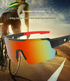 Black Temples and Orange Lenses Unisex Sport Cycling Sunglasses - Lightweight Wraparound Eyewear for Running & Outdoor Activities