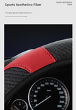 2-Pack (Type A + Type B) Beige And Black Sporty Carbon Fiber Leather Steering Wheel Cover - Universal 38cm Easy-Fit Elastic Grip