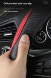 2-Pack (Type A + Type B) Brown And Black Sporty Carbon Fiber Leather Steering Wheel Cover - Universal 38cm Easy-Fit Elastic Grip