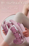 Black 360° Wrap-Around Muscle Roller - 28-Wheel Massager for Legs, Arms & Calves