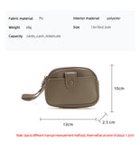 Taupe Womens Compact PU Leather Coin Purse - Stylish Mini Wallet Wristlet with Card Holder and Key Ring